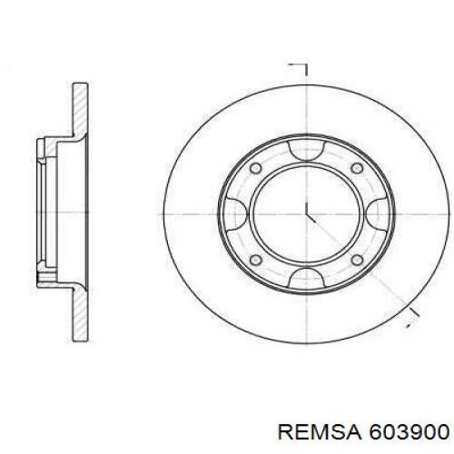 Передние тормозные диски 603900 Remsa