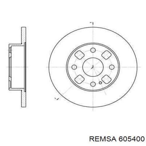 Передние тормозные диски 605400 Remsa