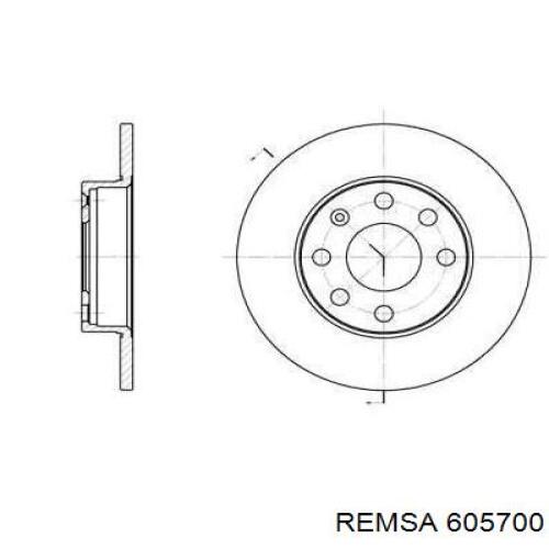 605700 Remsa диск тормозной передний