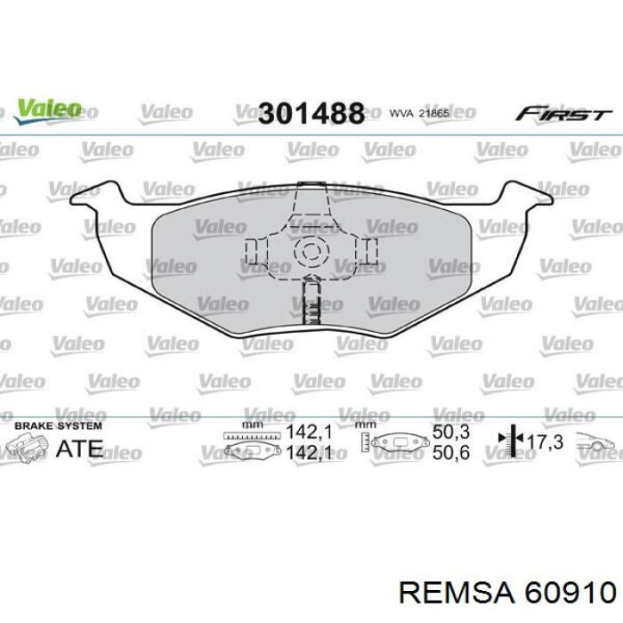 Купить 60910 Remsa Колодки тормозные