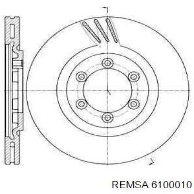 Передние тормозные диски 6100010 Remsa