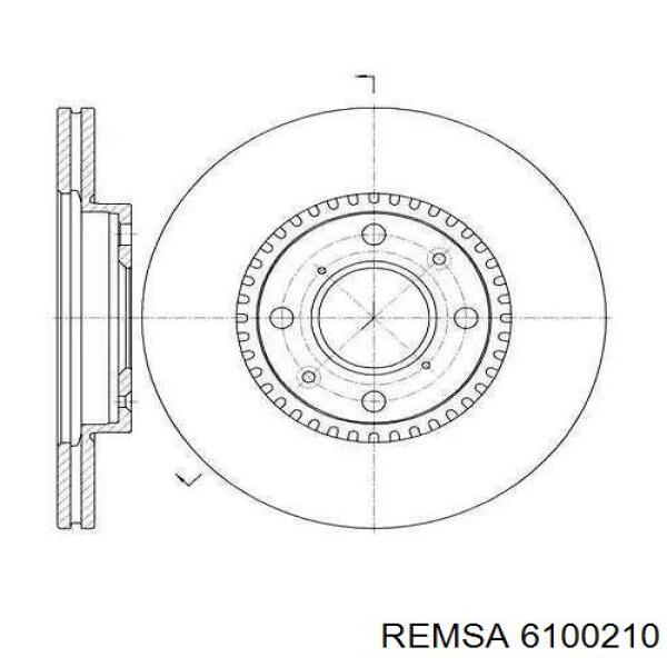 Передние тормозные диски 6100210 Remsa