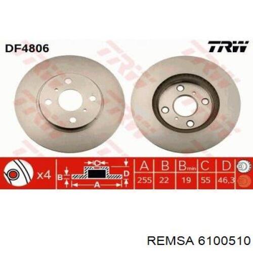 6100510 Remsa Диск тормозной передний