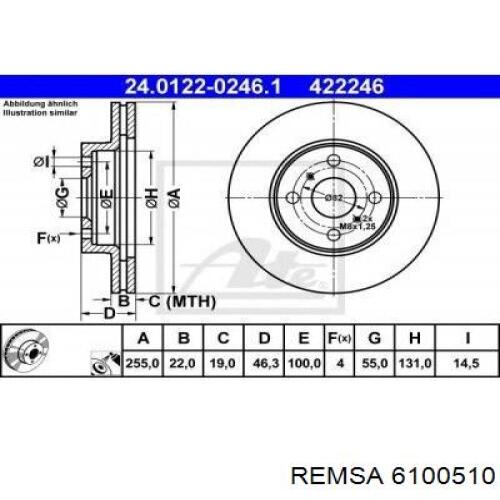 Тормоз дисковый передний Remsa 6100510 цена, от 34.07 USD