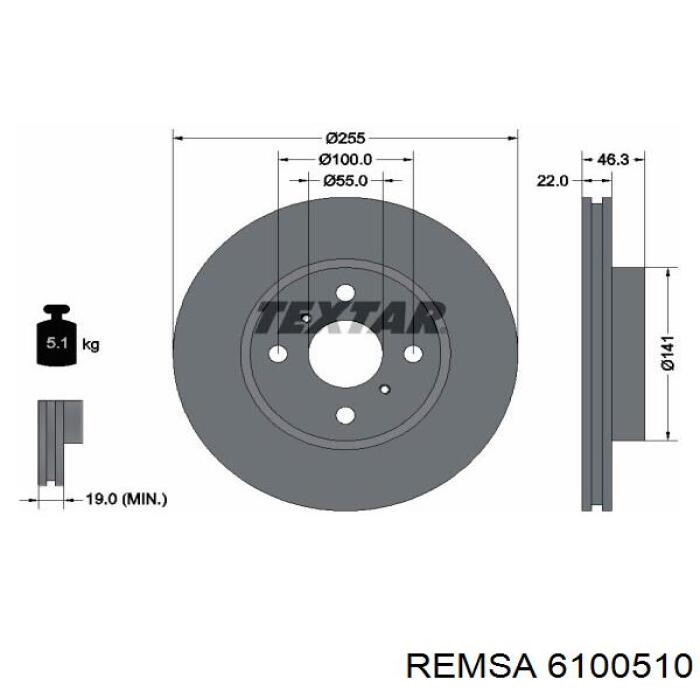 Купить 6100510 Remsa Ротор тормозной