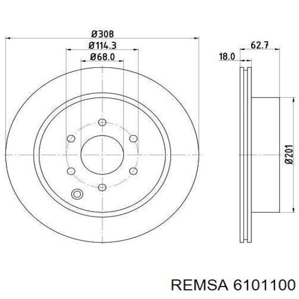 Тормозные диски 6101100 Remsa