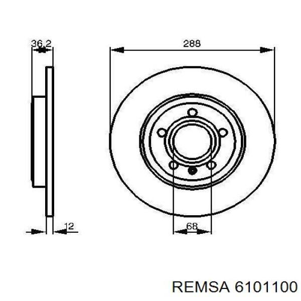 Задний дисковый тормоз Remsa 6101100