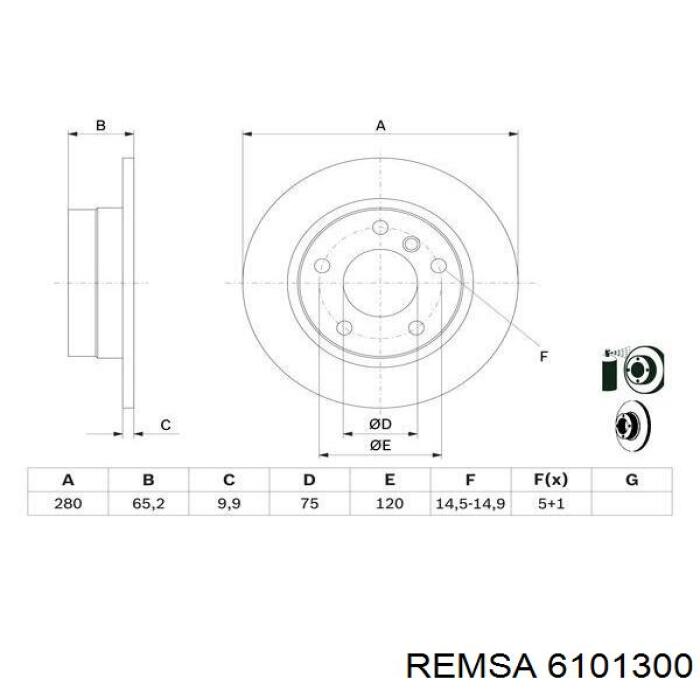6101300 Remsa Дисковый тормоз