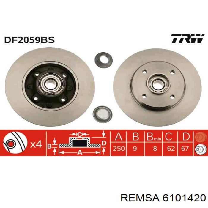 Тормозные диски 6101420 Remsa