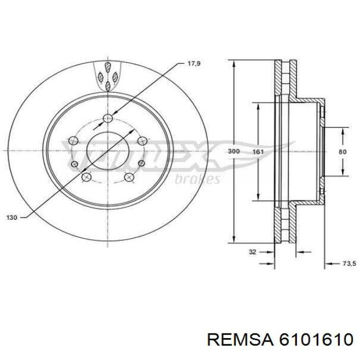 Тормоз дисковый передний Remsa 6101610 цена, от 62.54 USD