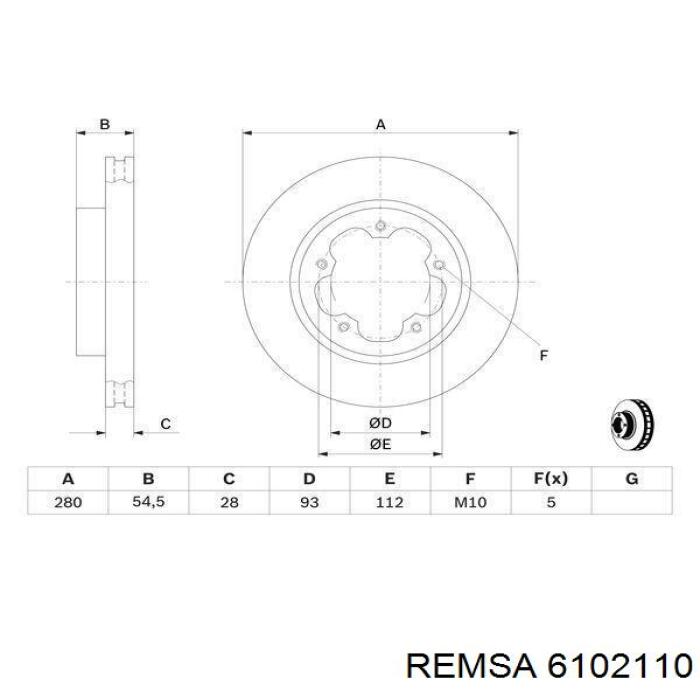 Купить 6102110 Remsa Ротор тормозной