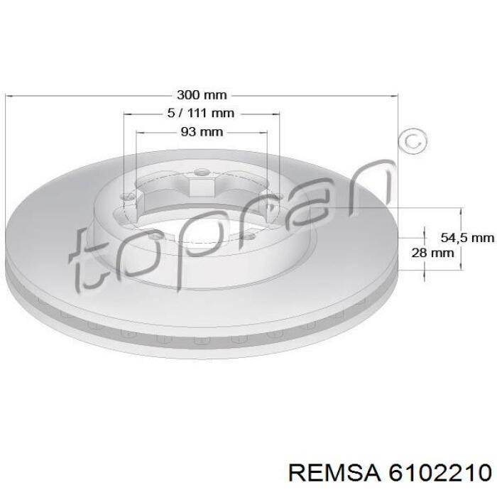 Передние тормозные диски 6102210 Remsa