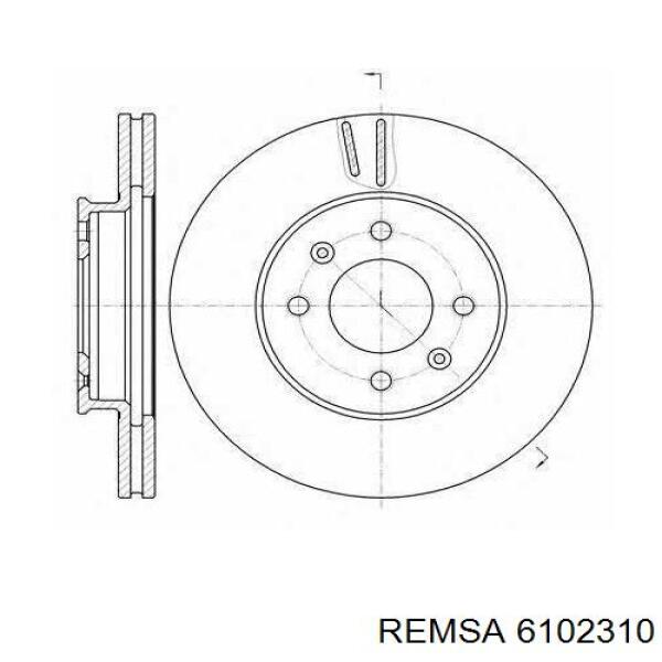 Передние тормозные диски 6102310 Remsa