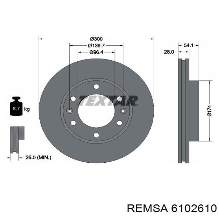 Купить 6102610 Remsa Ротор тормозной