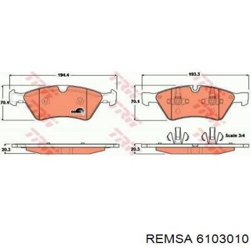 6103010 Remsa Диск тормозной передний