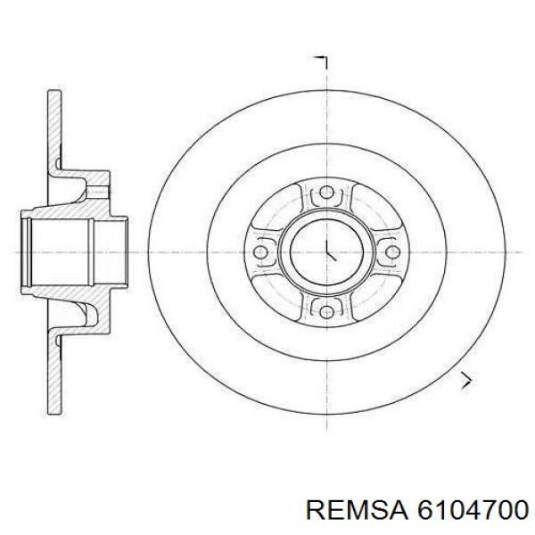 Диск тормозной задний REMSA 6104700