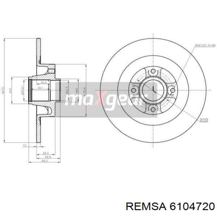 Задний тормозной диск Remsa 6104720 цена, от 90.93 USD