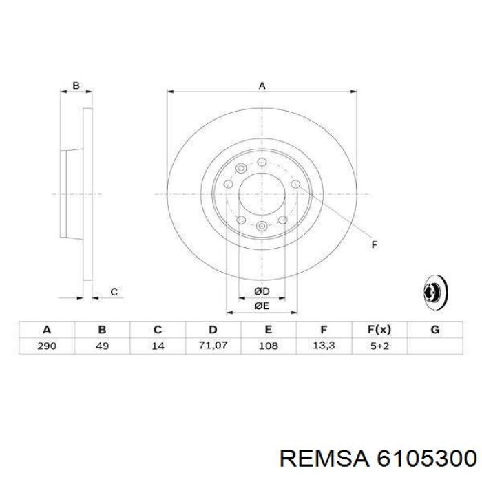 Задний дисковый тормоз Remsa 6105300
