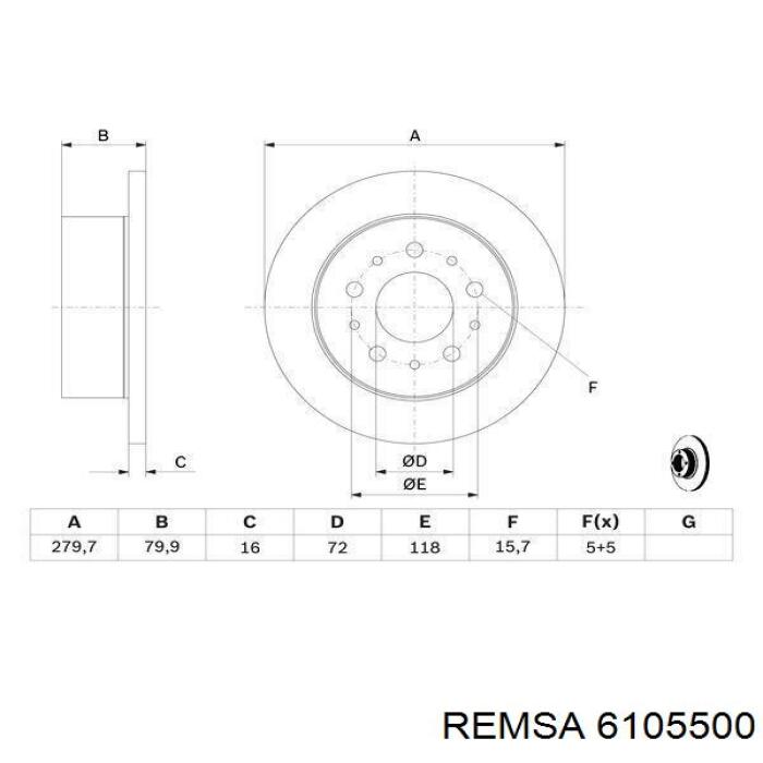 6105500 Remsa Дисковый тормоз