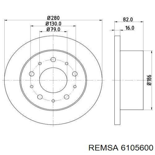 Купить 6105600 Remsa Диск тормозной задний
