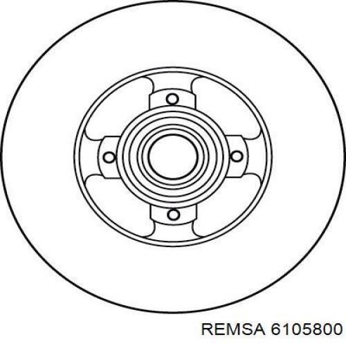 Disco de freno trasero 6105800 Remsa