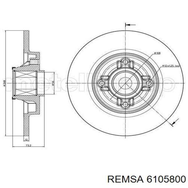 Задний тормозной диск Remsa 6105800 цена, от 51.93 USD