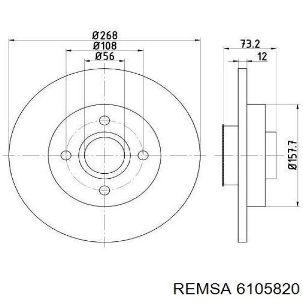 Тормозные диски 6105820 Remsa