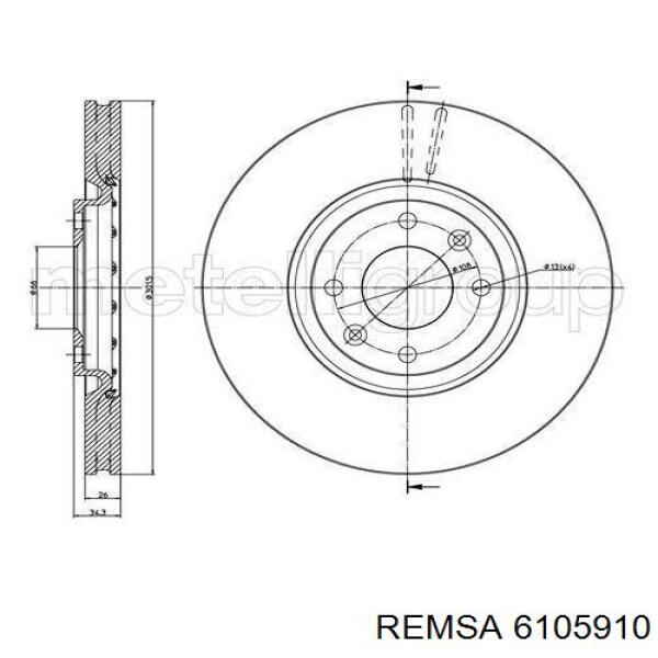 Передний тормозной диск Remsa 6105910