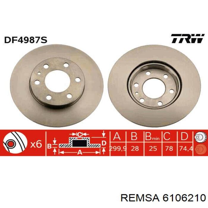 Тормоз дисковый передний Remsa 6106210 цена, от 50.97 USD