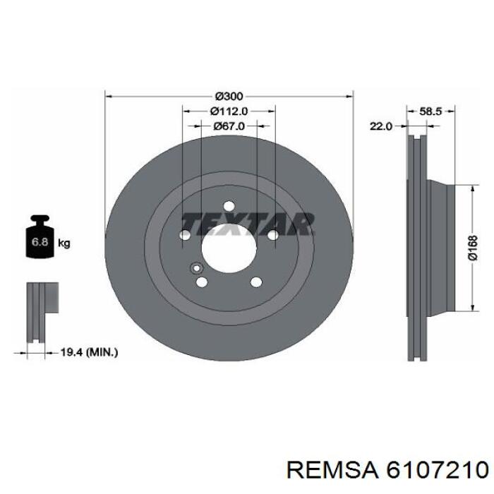 Задний тормозной диск Remsa 6107210 цена, от 49.78 USD