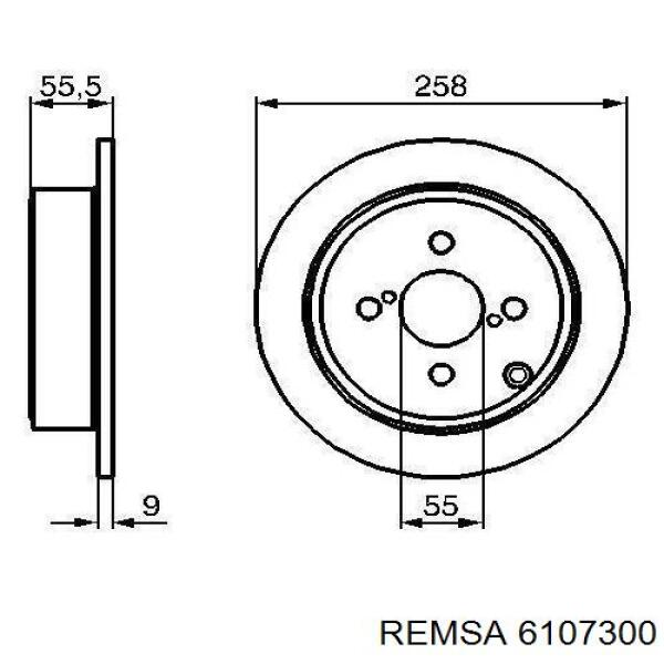 Тормозные диски 6107300 Remsa