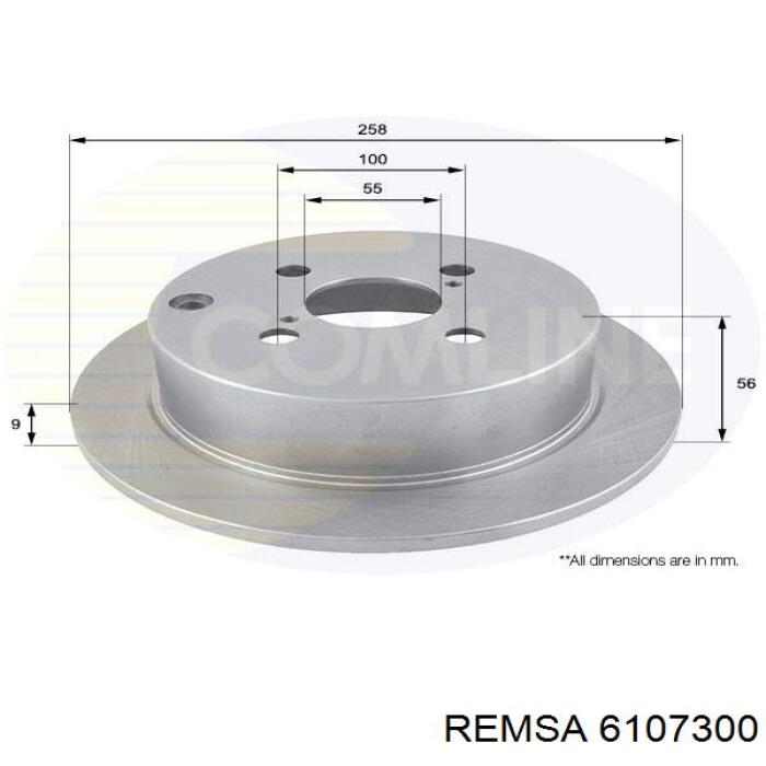 Задний дисковый тормоз Remsa 6107300