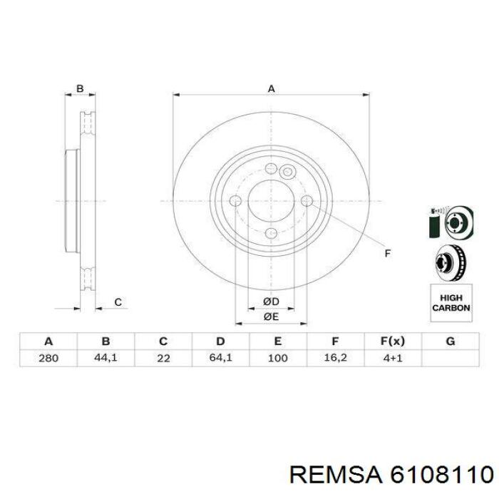 Купить 6108110 Remsa Ротор тормозной