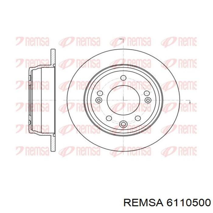 Disco de freno trasero 6110500 Remsa