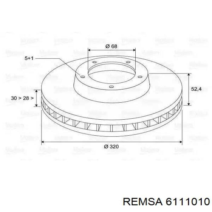Передние тормозные диски 6111010 Remsa