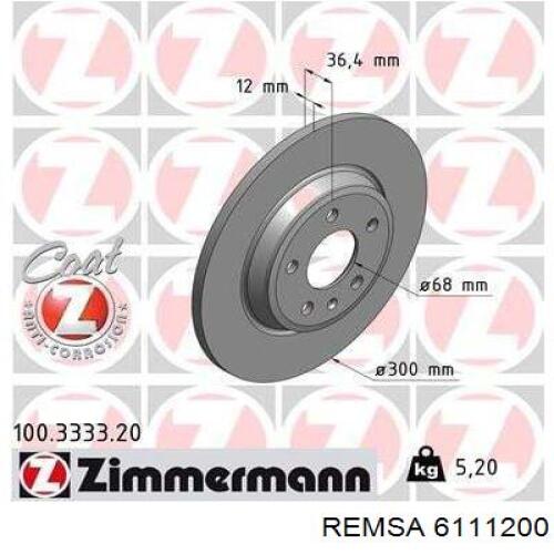 Тормозные диски 6111200 Remsa