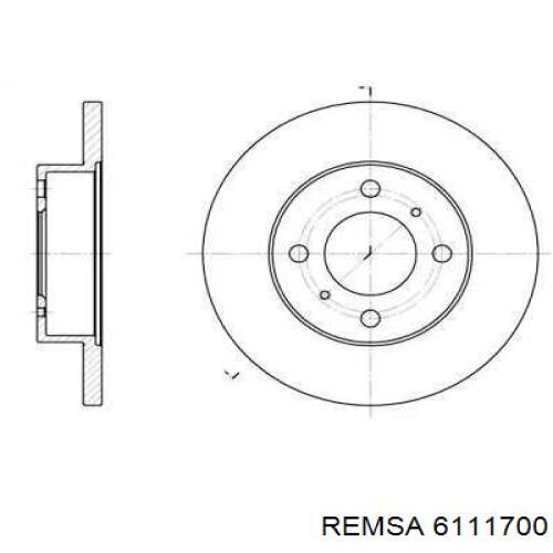 Передние тормозные диски 6111700 Remsa