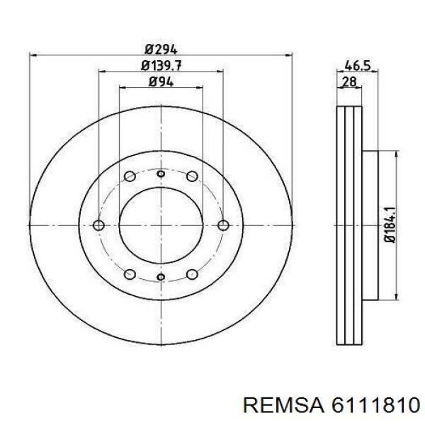 Тормоз дисковый передний Remsa 6111810 цена, от 34.96 USD