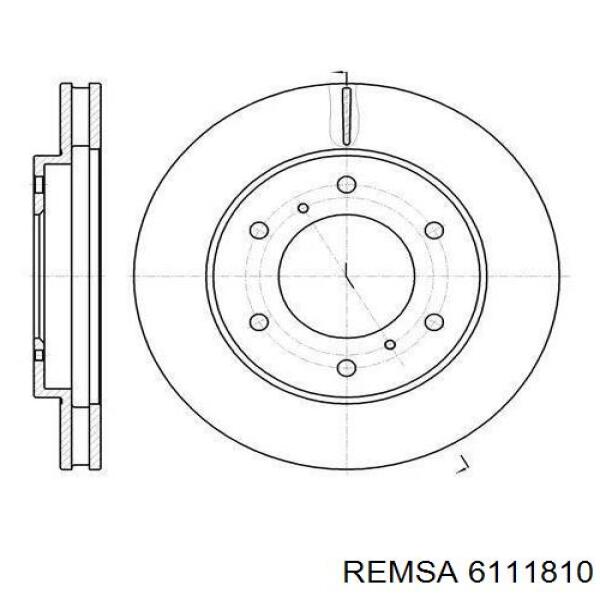 Передние тормозные диски 6111810 Remsa