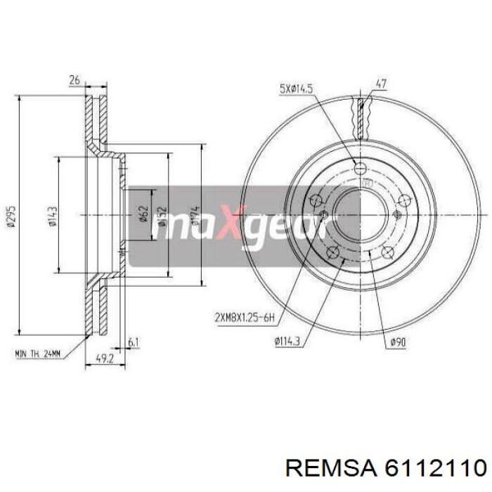 6112110 Remsa Диск тормозной передний