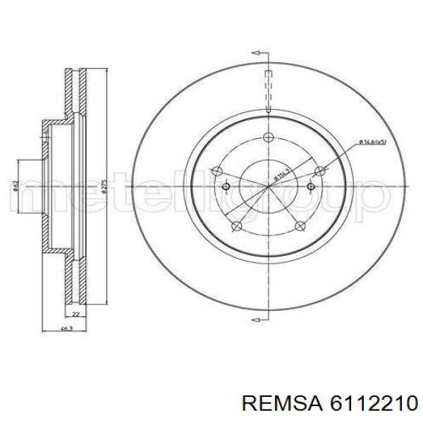 Тормоз дисковый передний Remsa 6112210 цена, от 41.25 USD