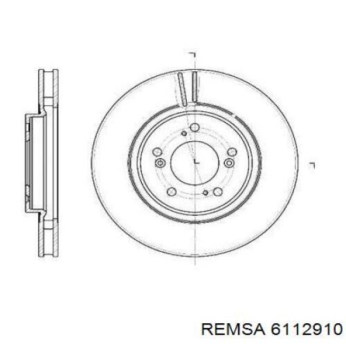 Передние тормозные диски 6112910 Remsa