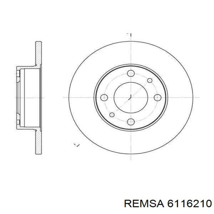 Передние тормозные диски 6116210 Remsa