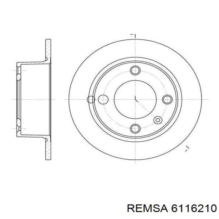 Передний тормозной диск Remsa 6116210