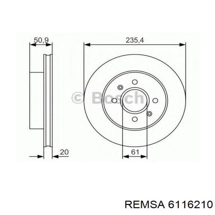 6116210 Remsa тормозные диски