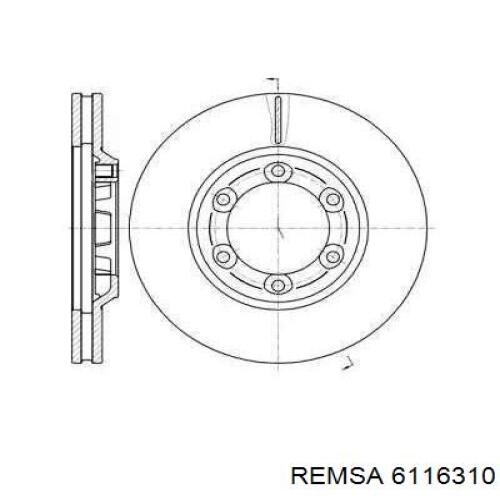 Передние тормозные диски 6116310 Remsa