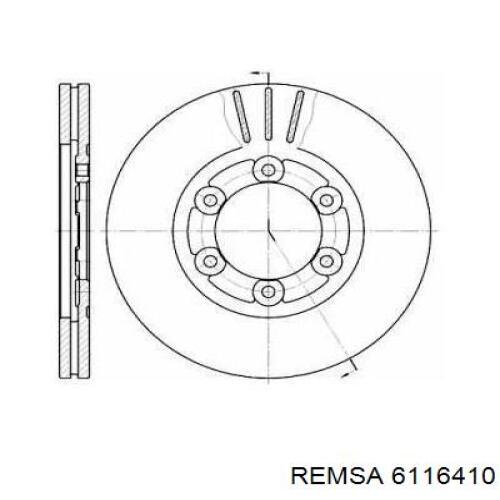 Передние тормозные диски 6116410 Remsa