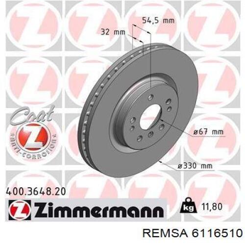 Тормоз дисковый передний Remsa 6116510 цена, от 85.31 USD