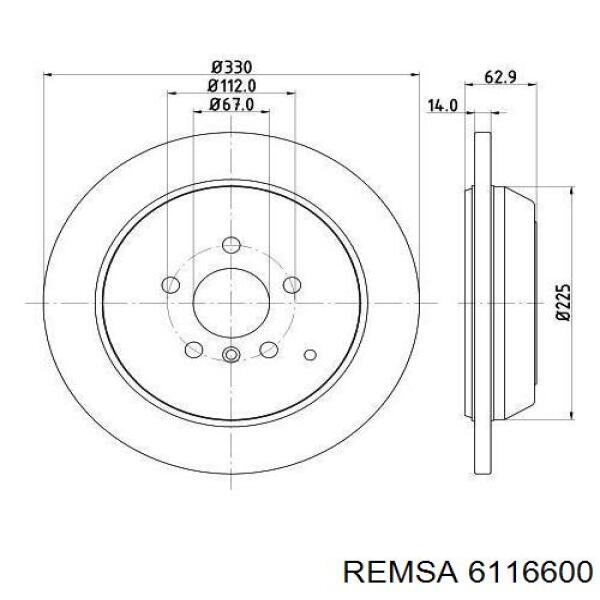 Тормозные диски 6116600 Remsa