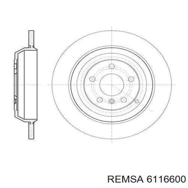 6116600 Remsa диск тормозной задний
